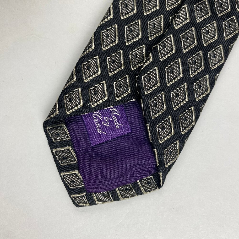 Ralph Lauren 100% Silk Tie Made in England Hand Made Geometric Print - Picture 8 of 9